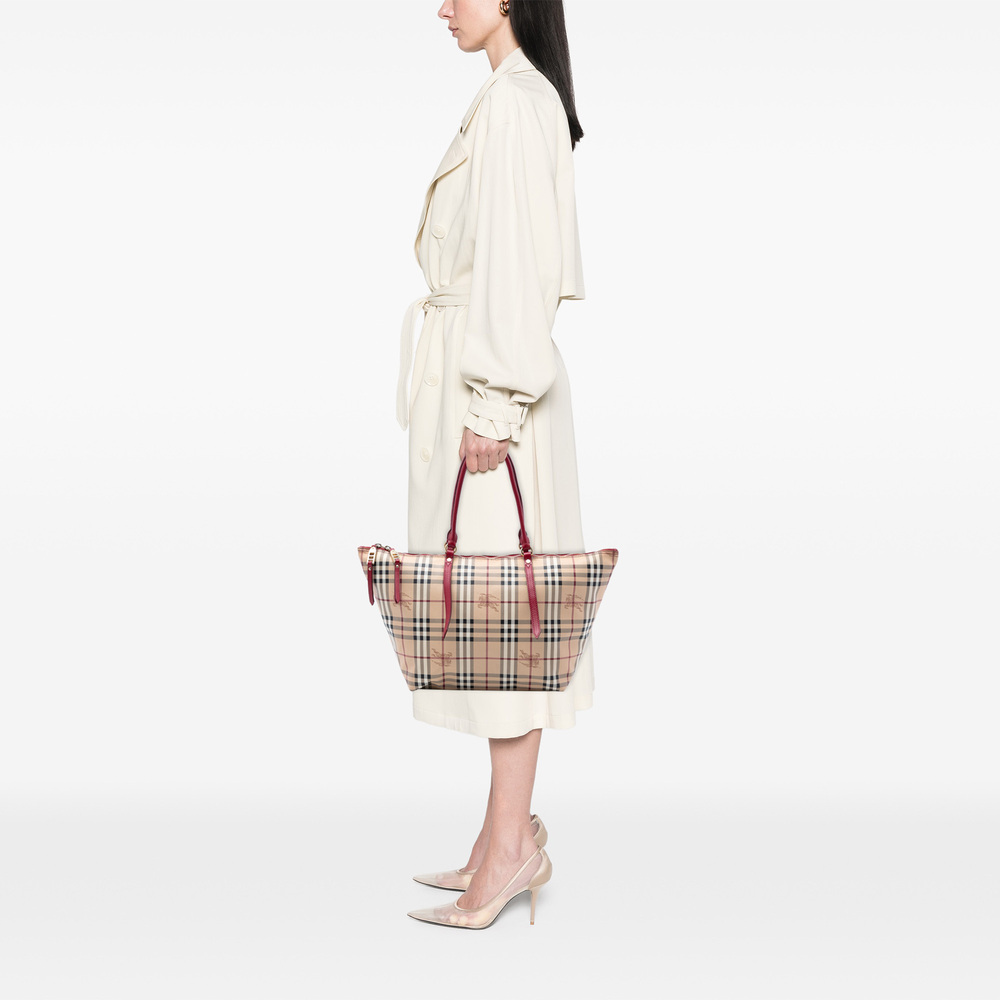 Pre-Loved Burberry Medium Haymarket Check Coated Canvas Salisbury Tote - Picture 7 of 7